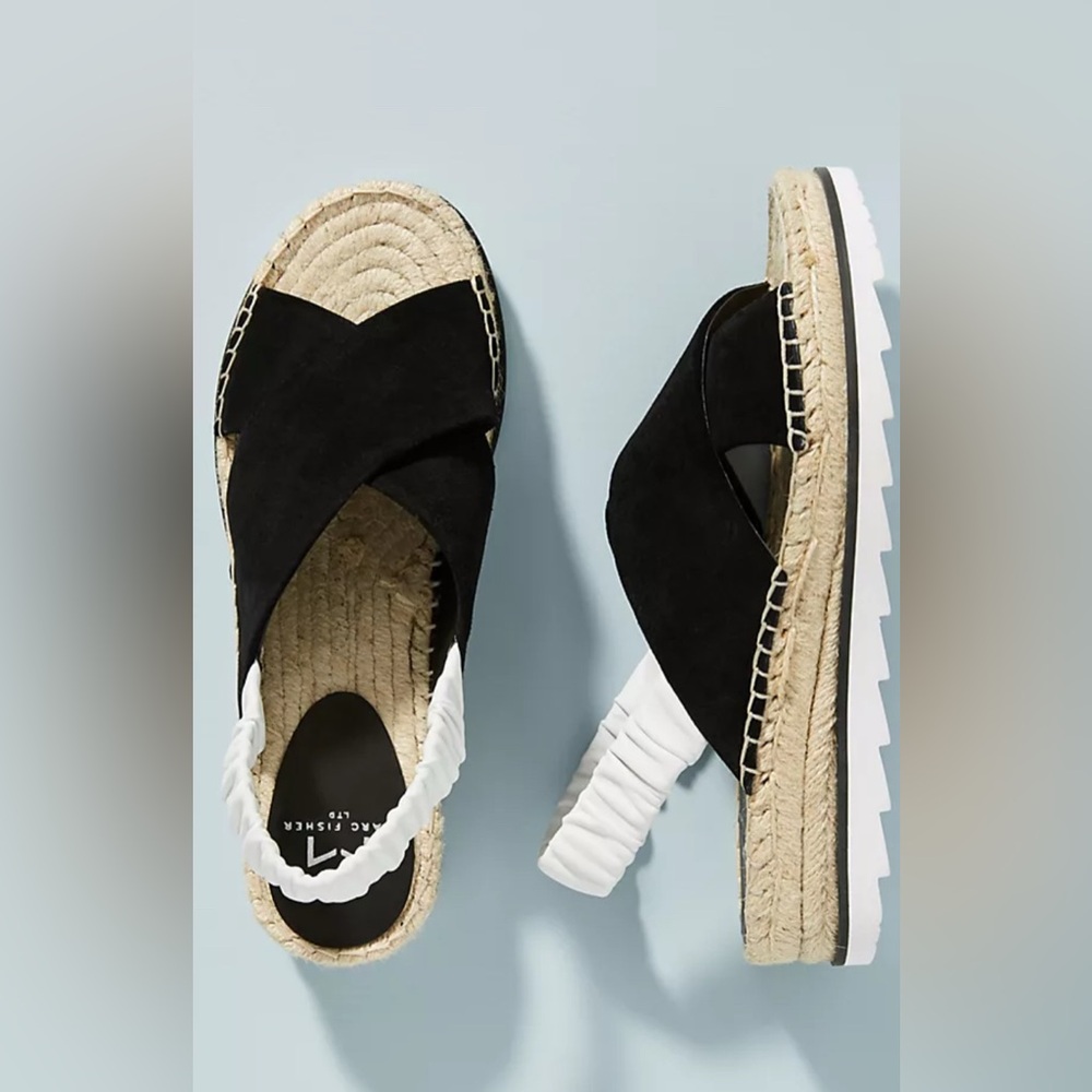 Marc Fischer suede and leather espadrille wedge. Size 9. Very nice condition!